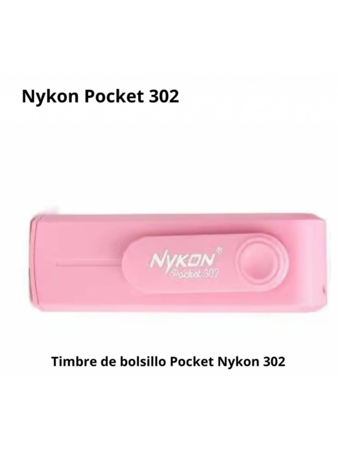 NYKON Pocket · Timbre de bolsillo · Color naranjo, cafe, rosa, purpura y verde